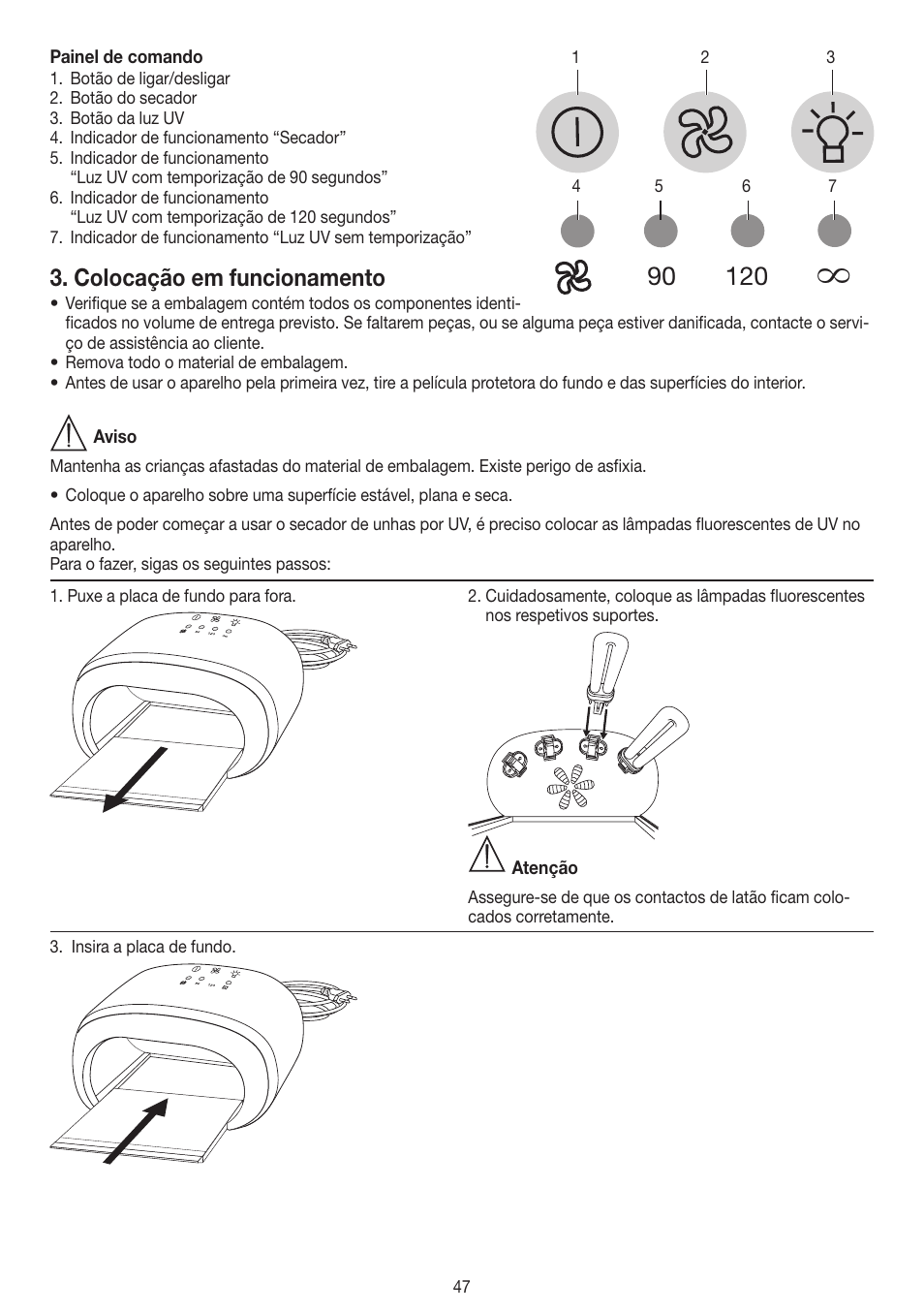 Colocação em funcionamento | Beurer MPE 58 User Manual | Page 47 / 56