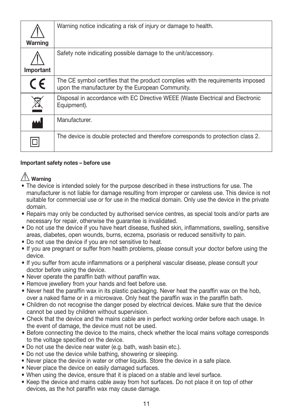 Beurer MPE 70 User Manual | Page 11 / 84