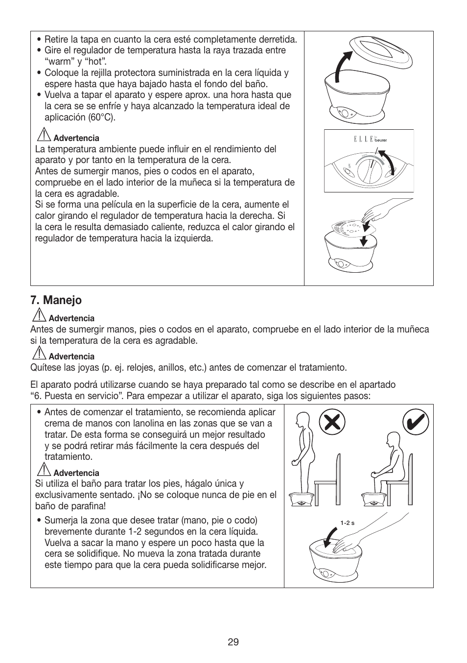 Manejo | Beurer MPE 70 User Manual | Page 29 / 84