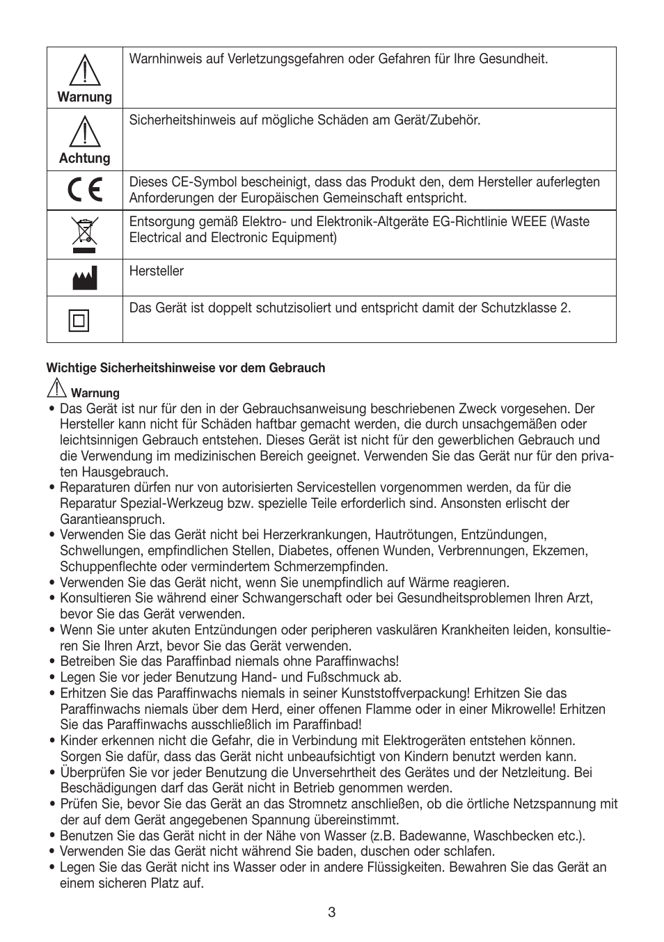 Beurer MPE 70 User Manual | Page 3 / 84