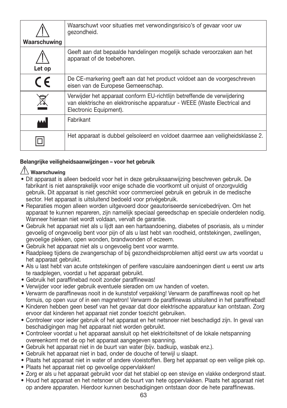 Beurer MPE 70 User Manual | Page 63 / 84