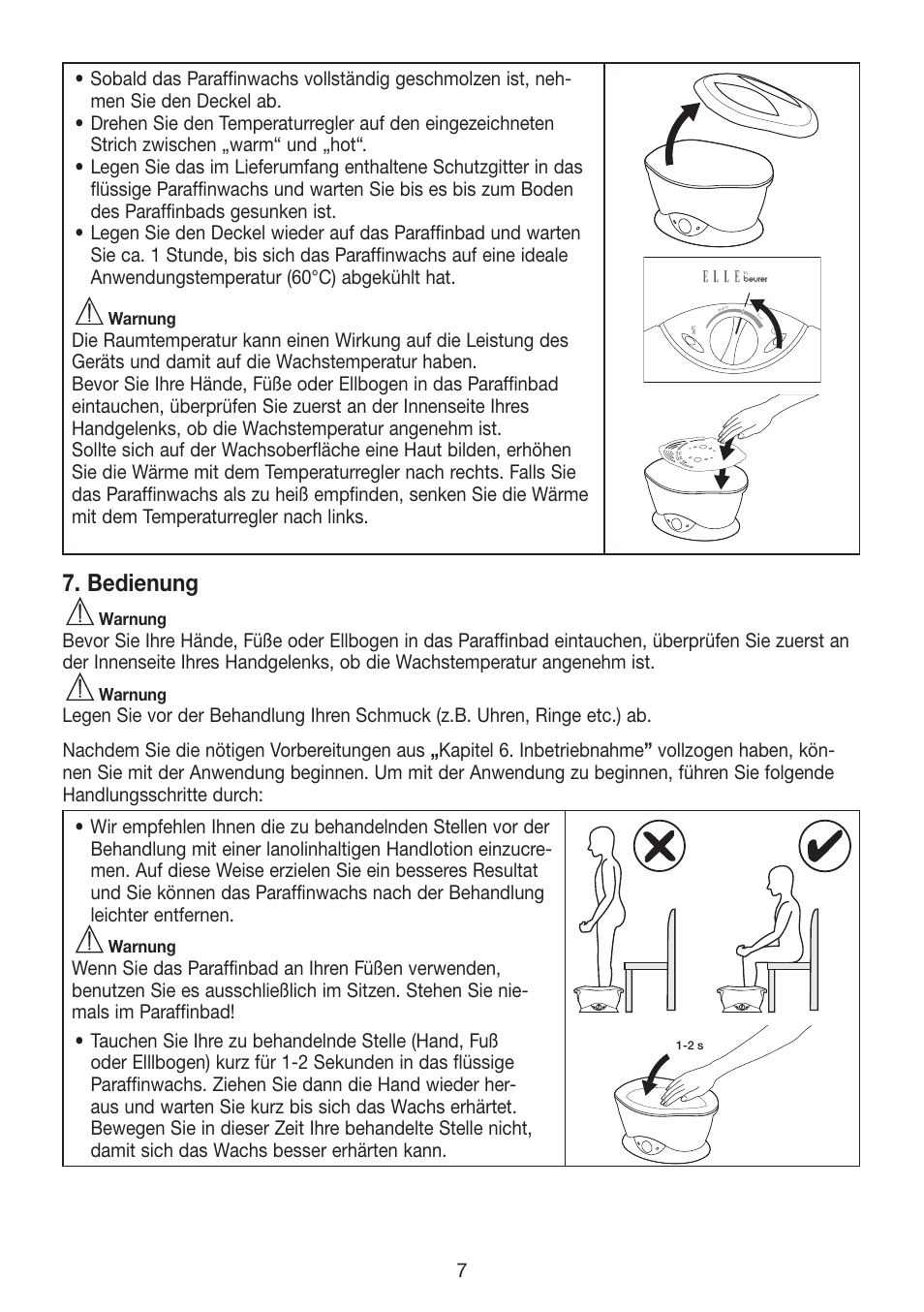 Bedienung | Beurer MPE 70 User Manual | Page 7 / 84