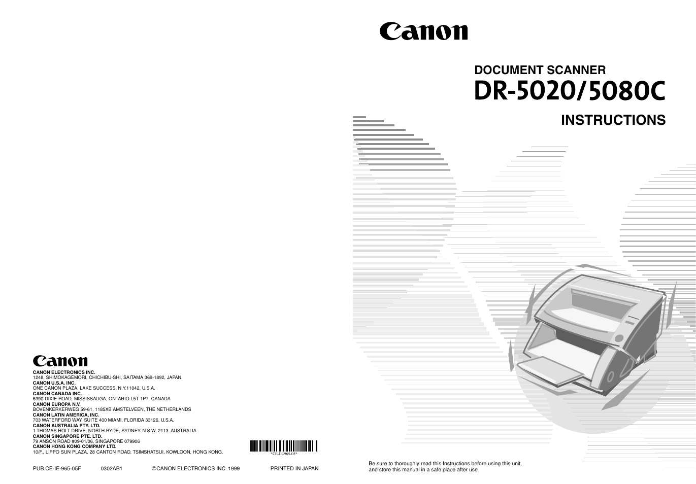 Canon DR-5020 User Manual | 95 pages