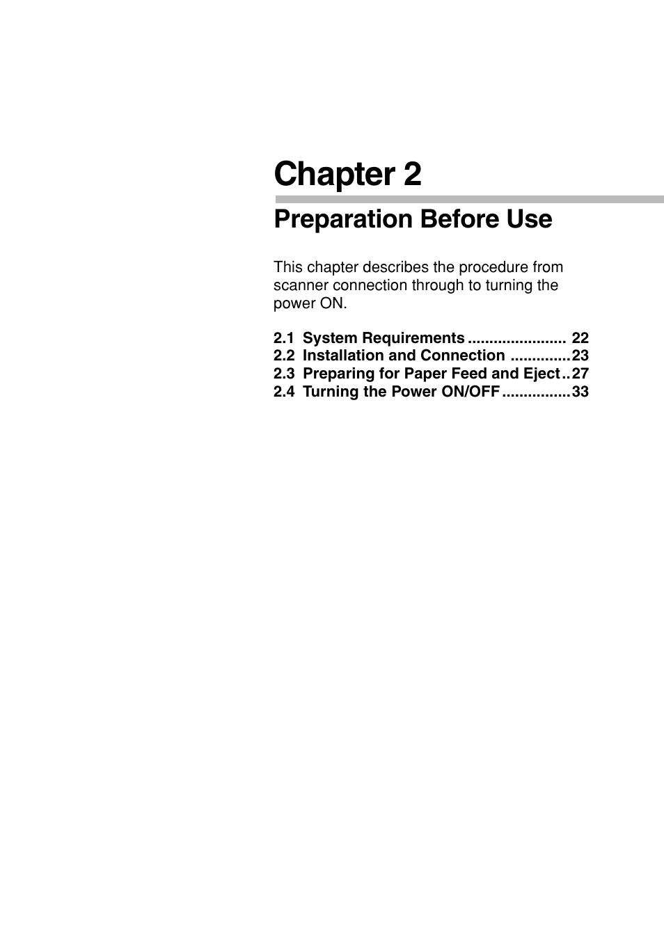 Chapter 2, Preparation before use | Canon DR-5020 User Manual | Page 22 / 95