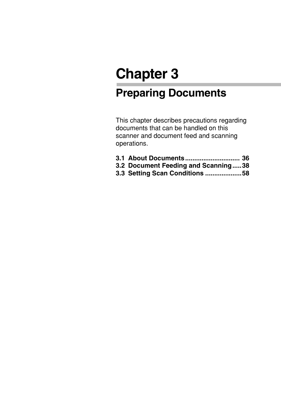 Chapter 3, Preparing documents | Canon DR-5020 User Manual | Page 36 / 95