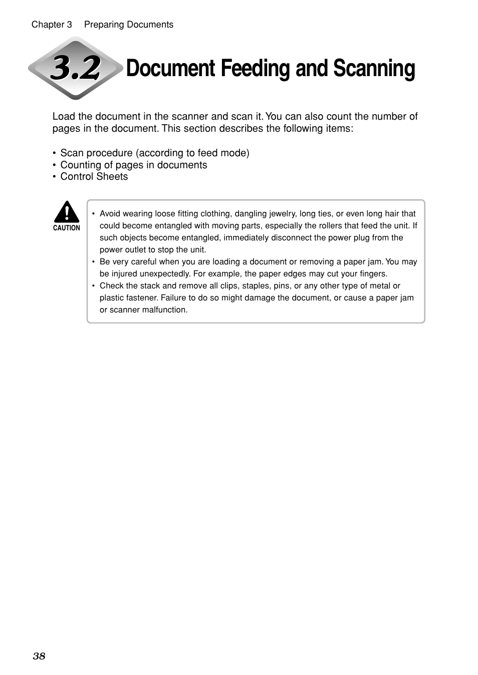 Document feeding and scanning | Canon DR-5020 User Manual | Page 39 / 95