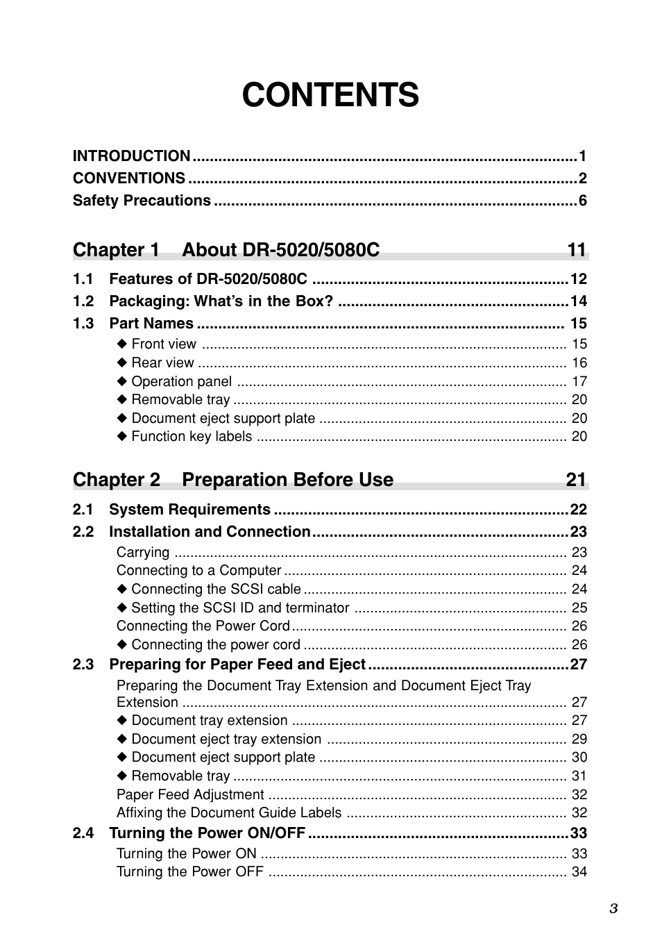 Canon DR-5020 User Manual | Page 5 / 95