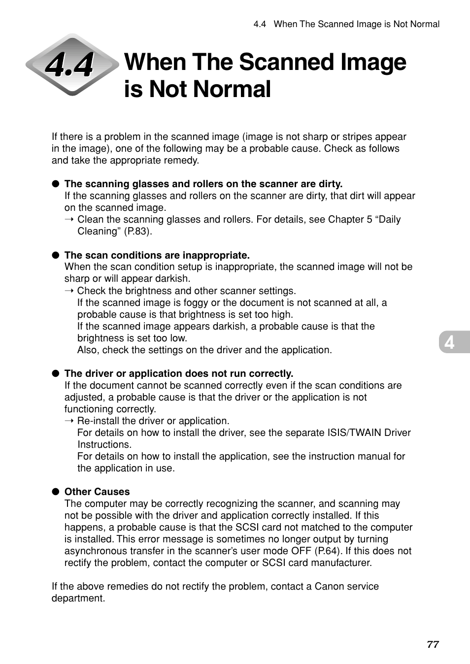 When the scanned image is not normal | Canon DR-5020 User Manual | Page 77 / 95