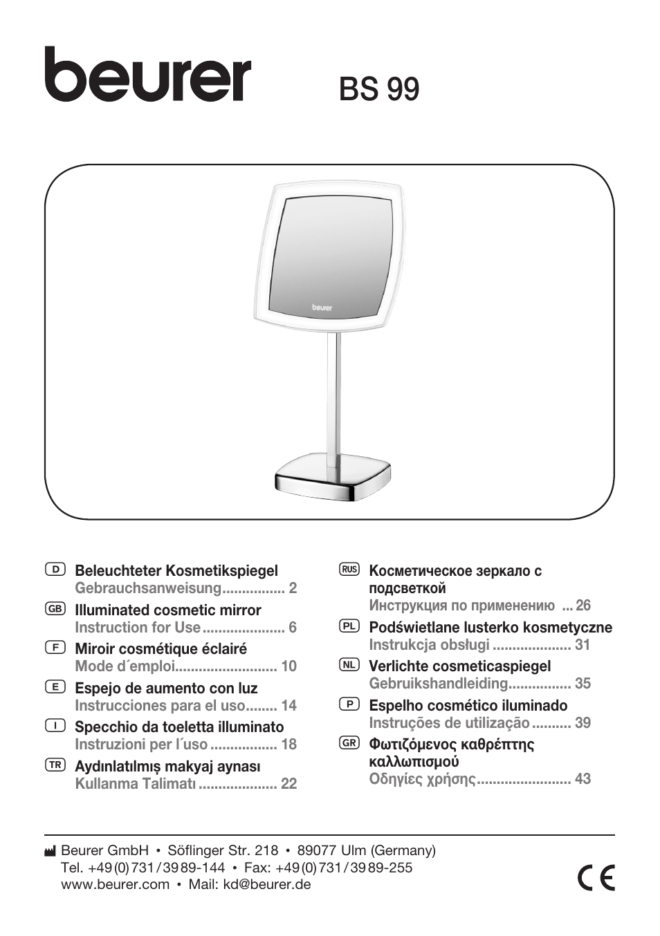 Beurer BS 99 User Manual | 48 pages