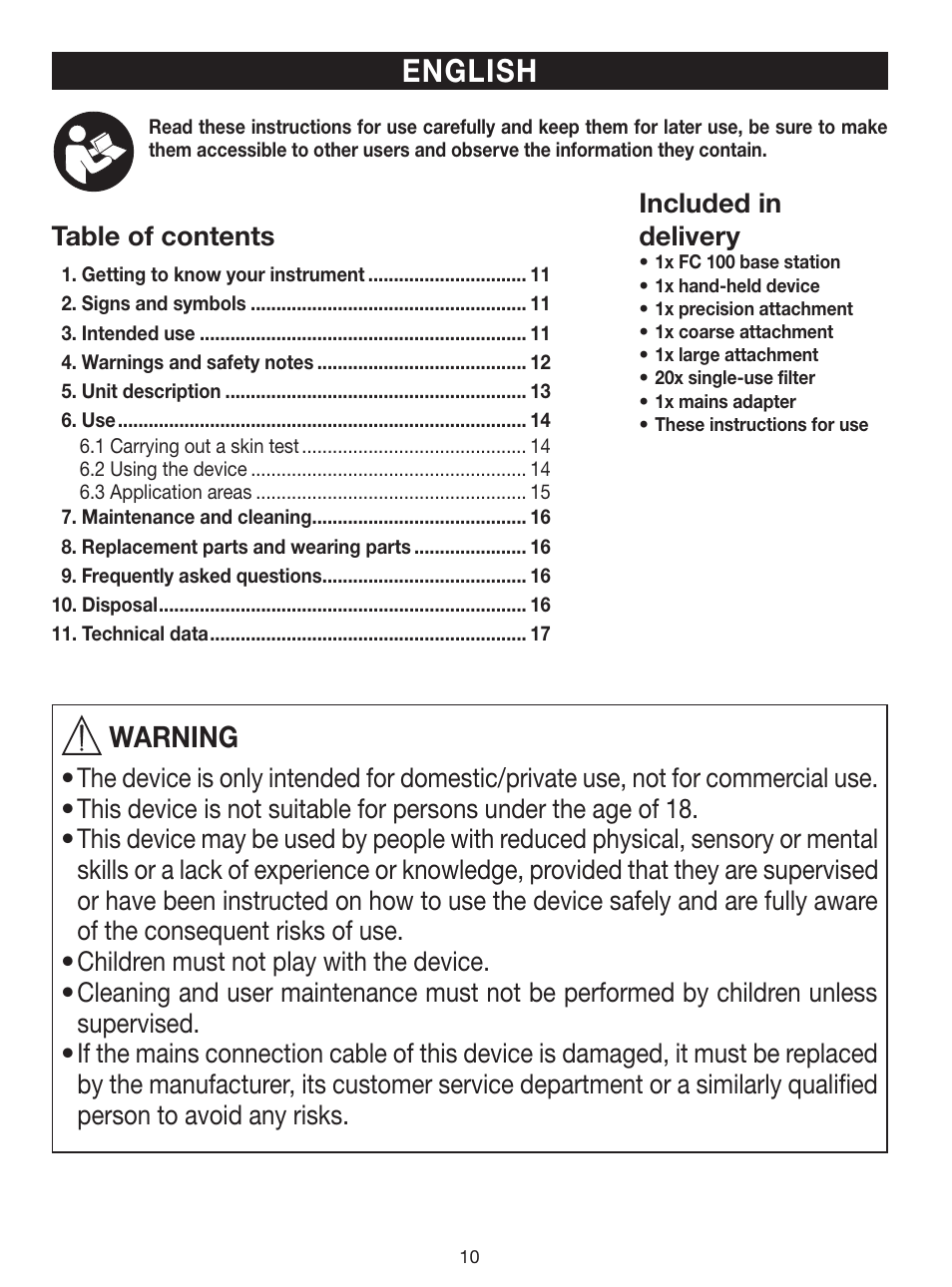 Beurer FC 100 User Manual | Page 10 / 64