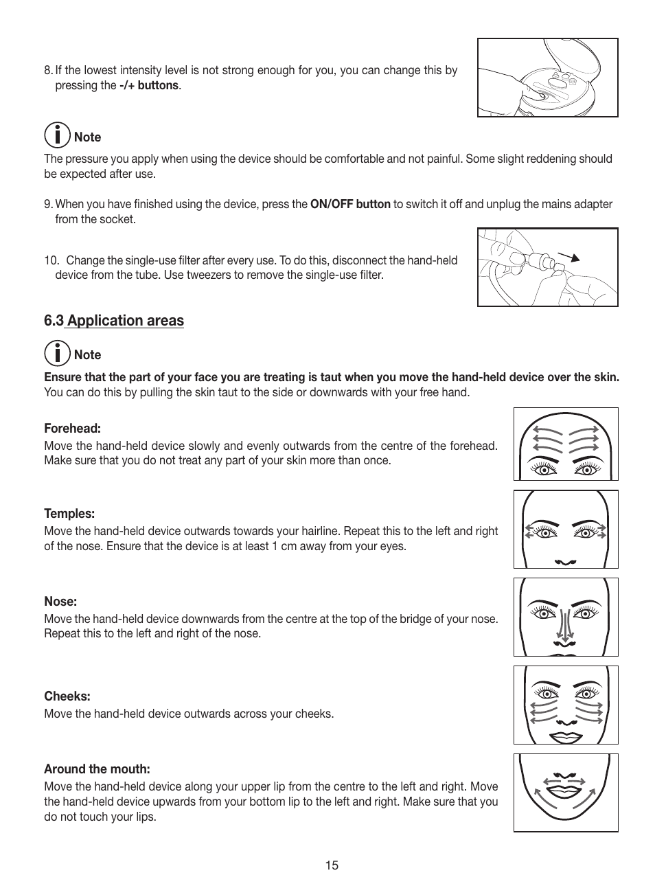 3 application areas | Beurer FC 100 User Manual | Page 15 / 64