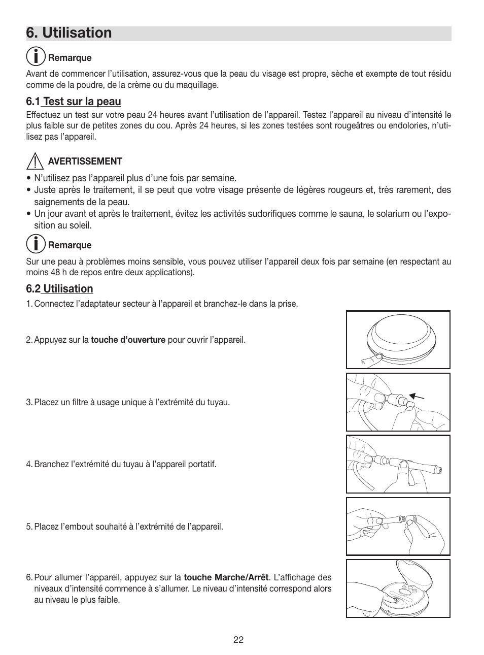 Utilisation | Beurer FC 100 User Manual | Page 22 / 64