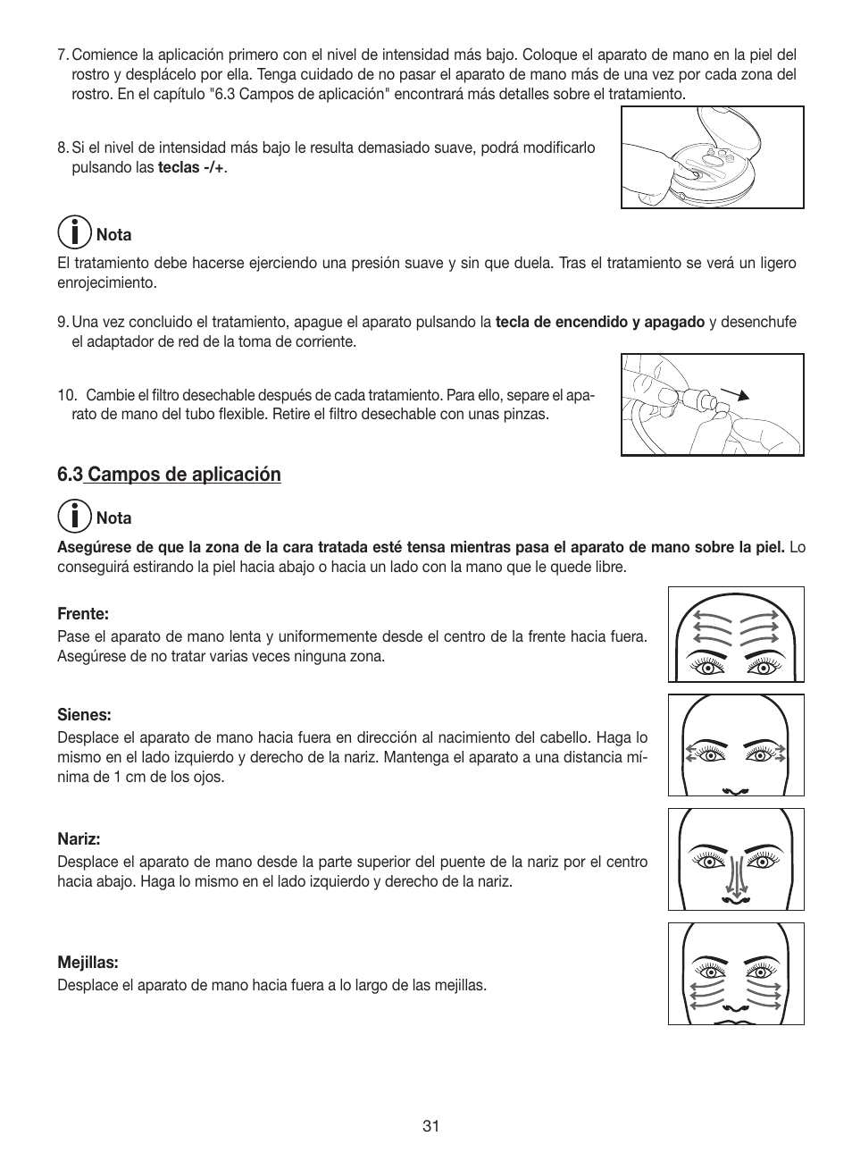 3 campos de aplicación | Beurer FC 100 User Manual | Page 31 / 64