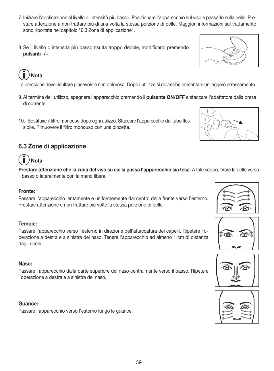 3 zone di applicazione | Beurer FC 100 User Manual | Page 39 / 64