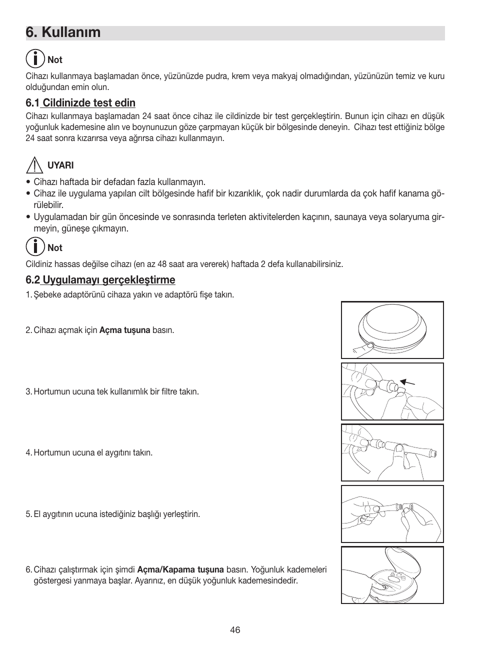 Kullanım | Beurer FC 100 User Manual | Page 46 / 64