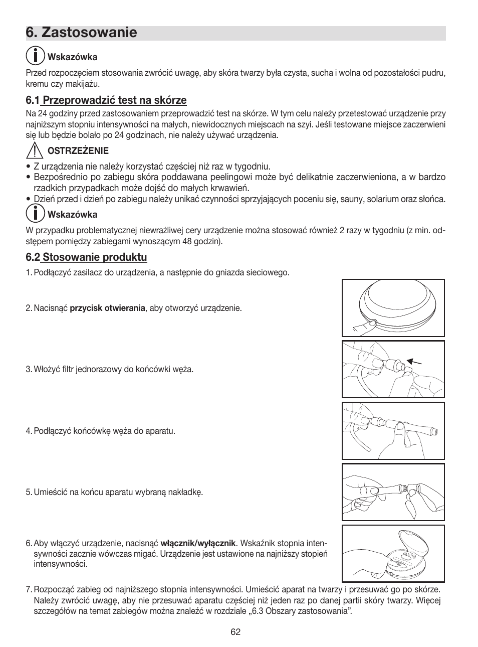 Zastosowanie | Beurer FC 100 User Manual | Page 62 / 64