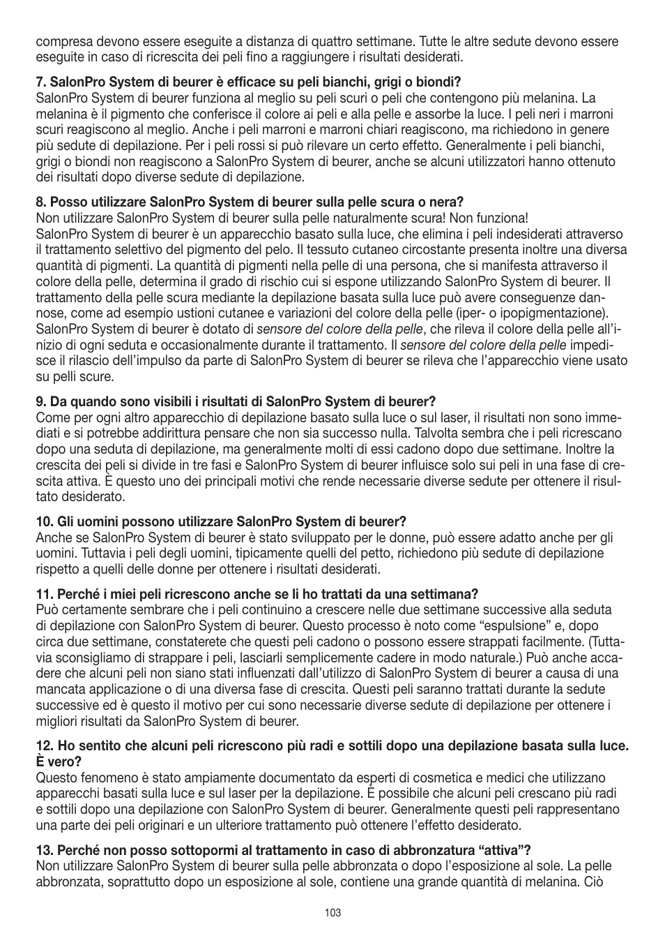 Beurer IPL 10000+ User Manual | Page 103 / 128