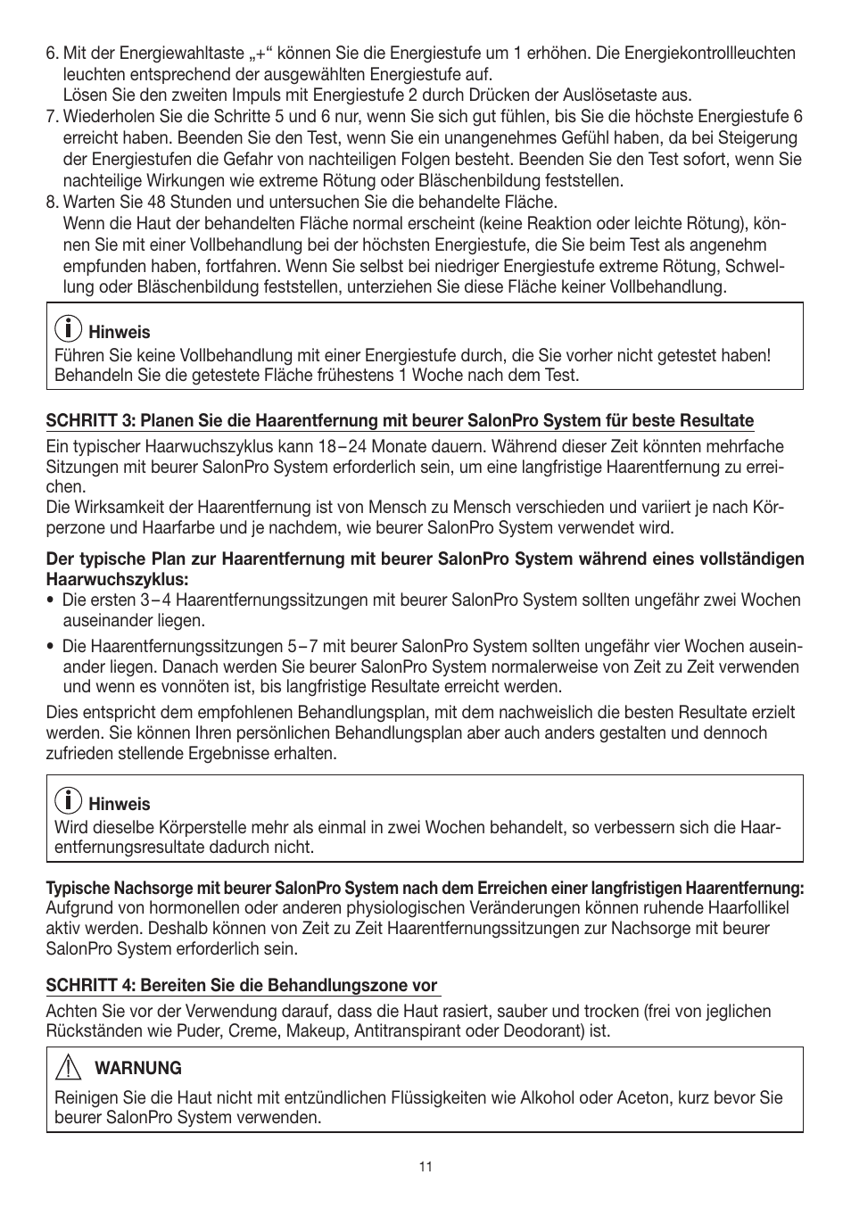 Beurer IPL 10000+ User Manual | Page 11 / 128