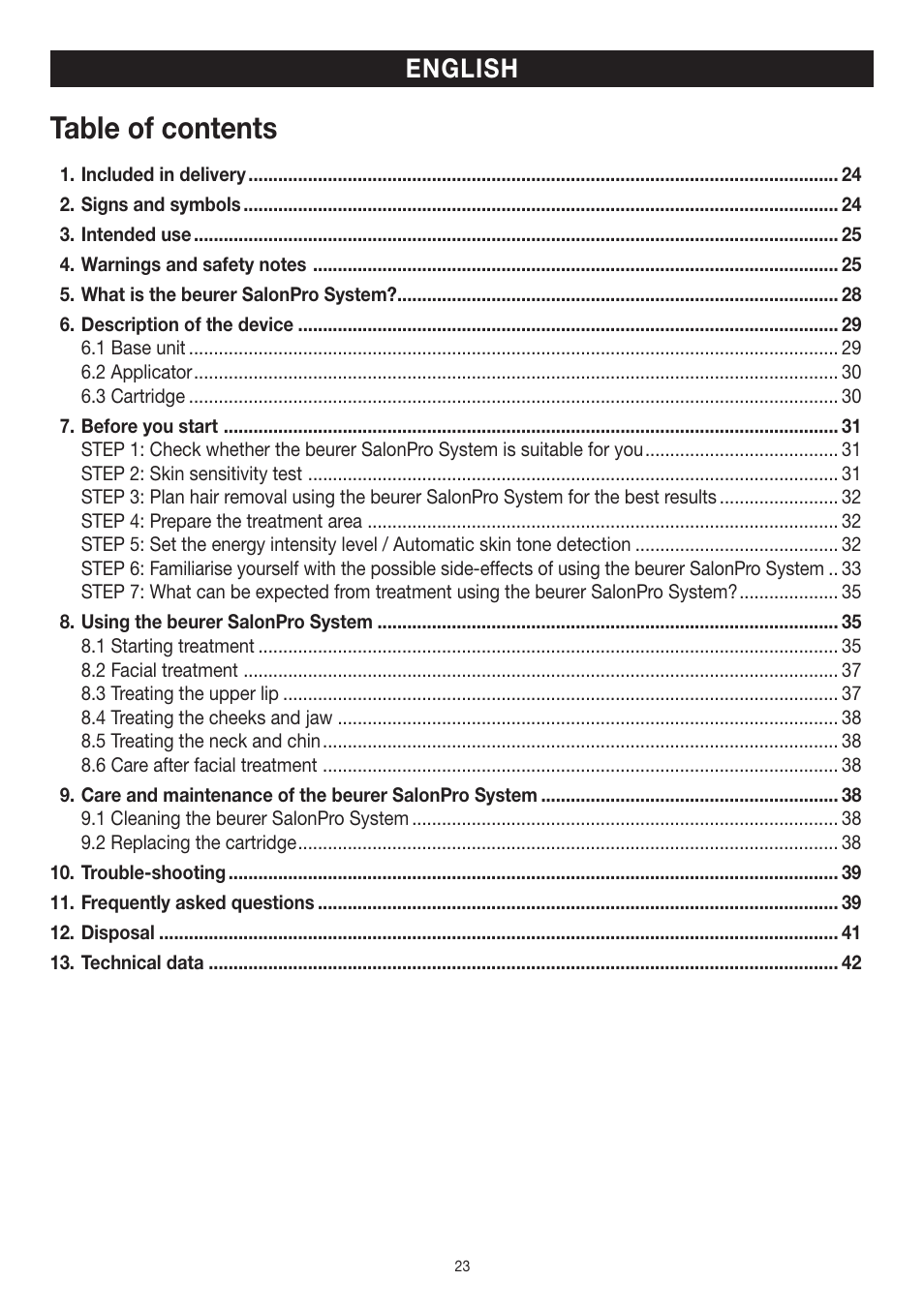 Beurer IPL 10000+ User Manual | Page 23 / 128
