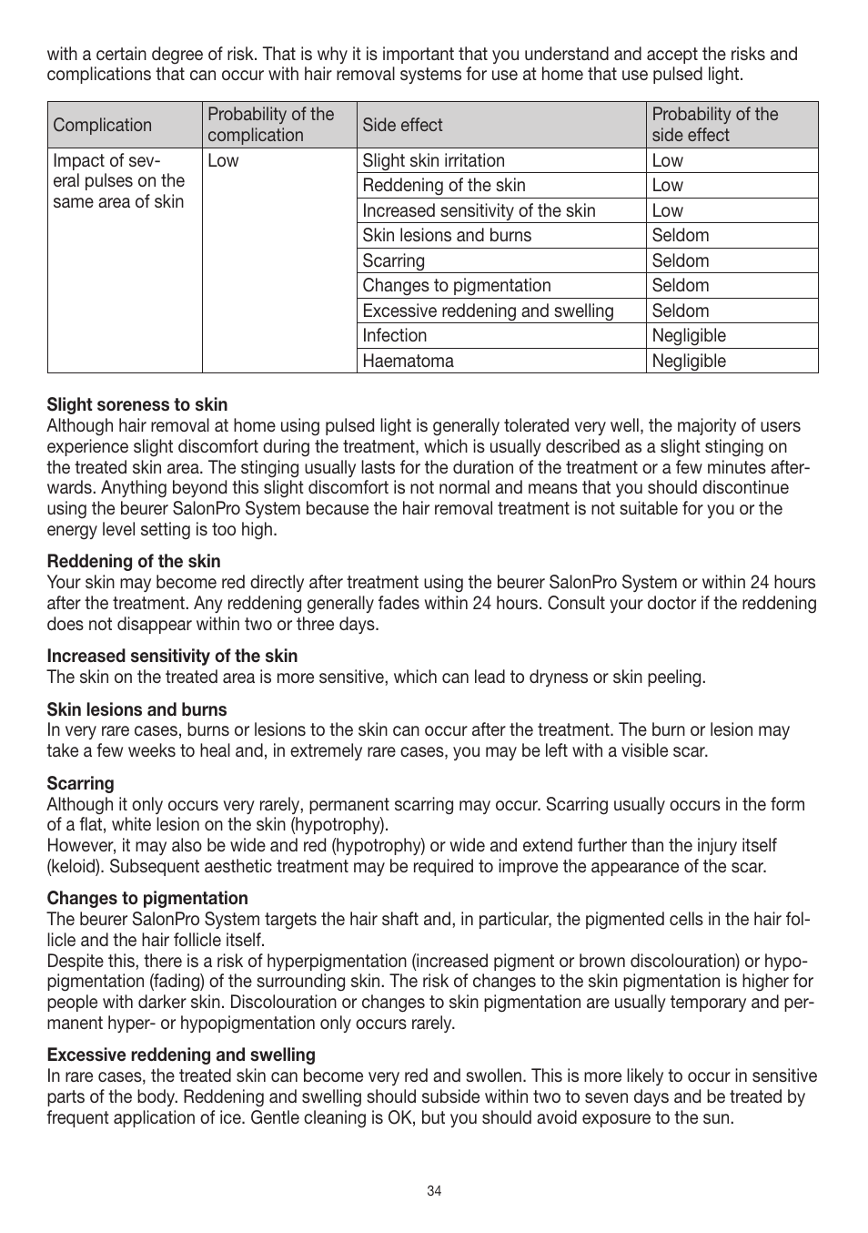 Beurer IPL 10000+ User Manual | Page 34 / 128