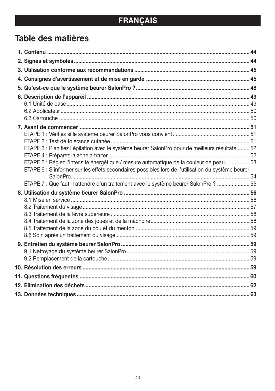 Beurer IPL 10000+ User Manual | Page 43 / 128