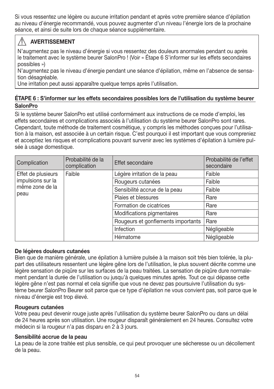 Beurer IPL 10000+ User Manual | Page 54 / 128