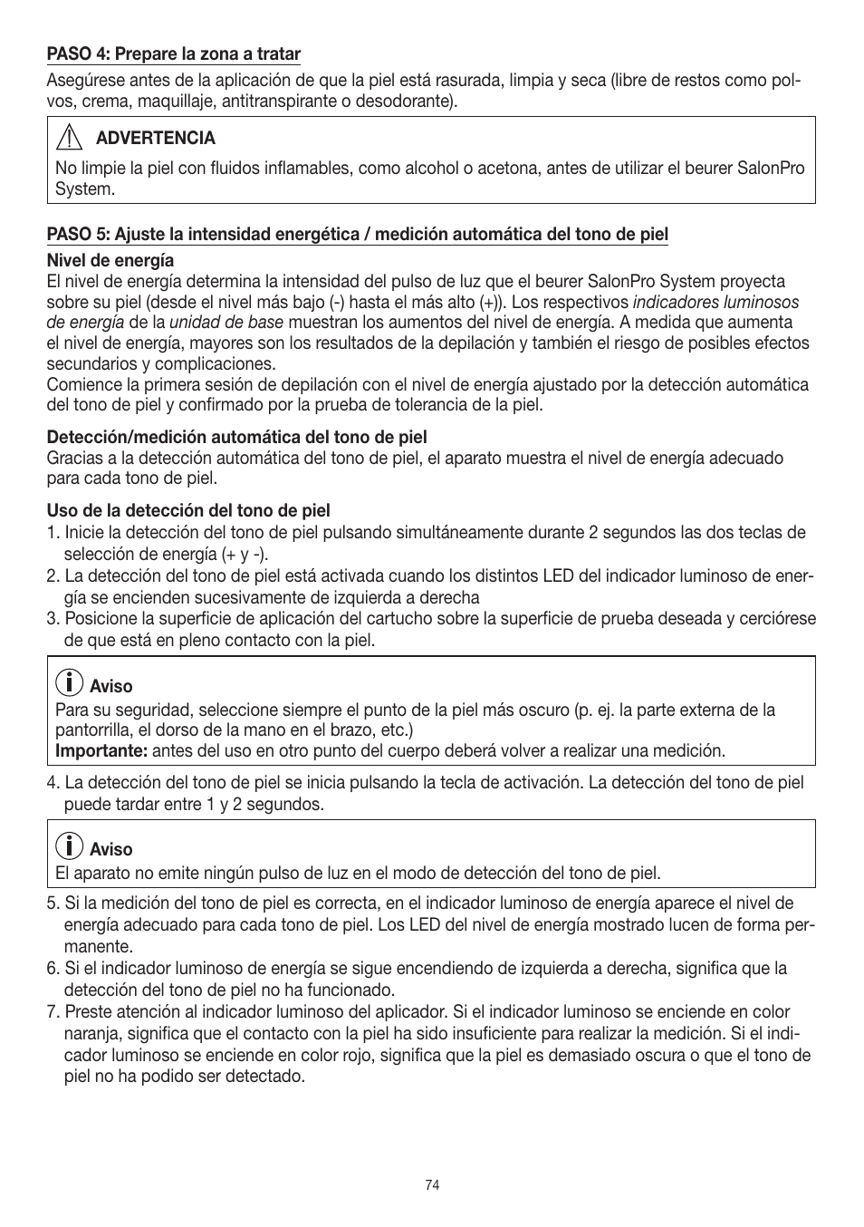 Beurer IPL 10000+ User Manual | Page 74 / 128