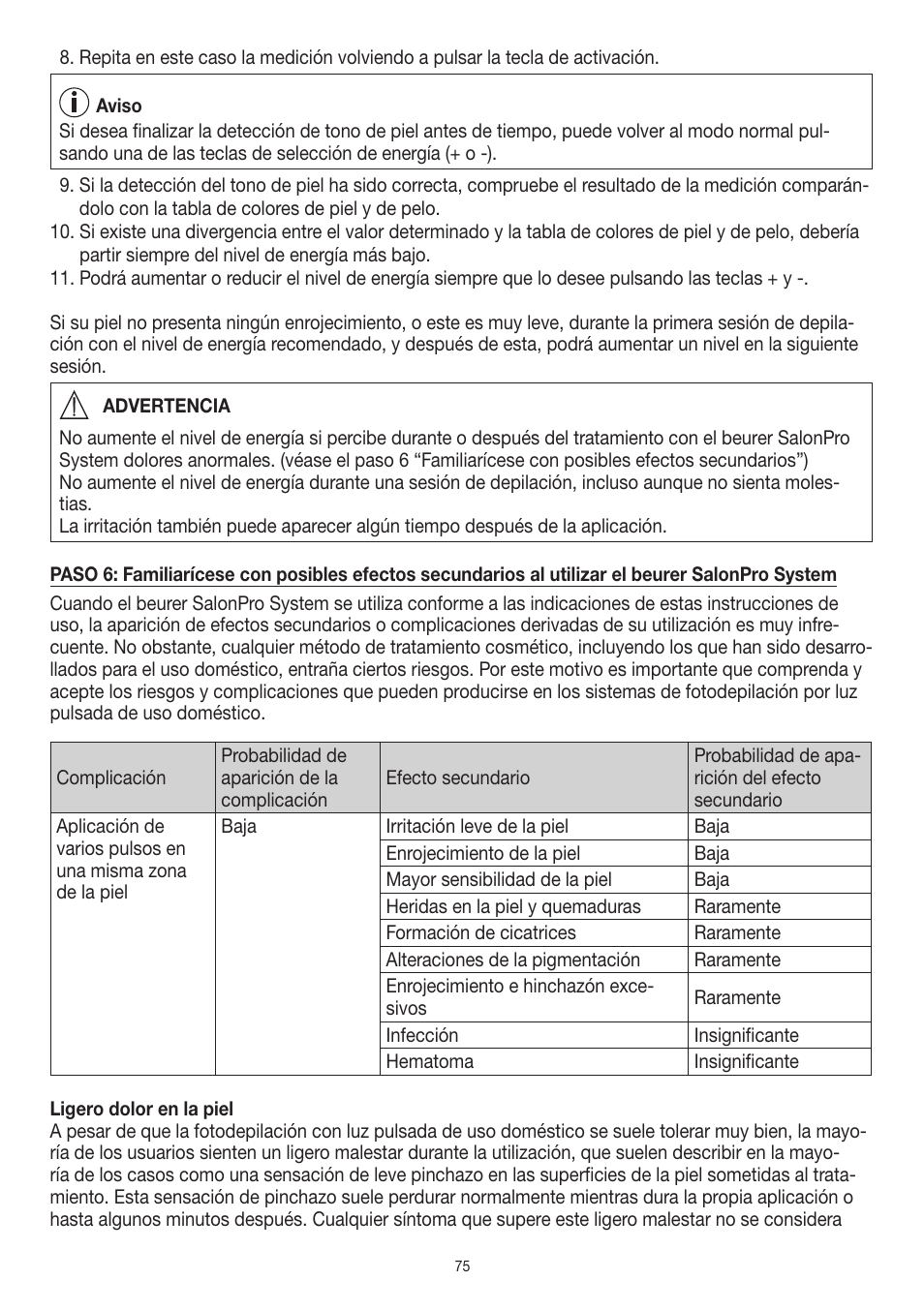 Beurer IPL 10000+ User Manual | Page 75 / 128