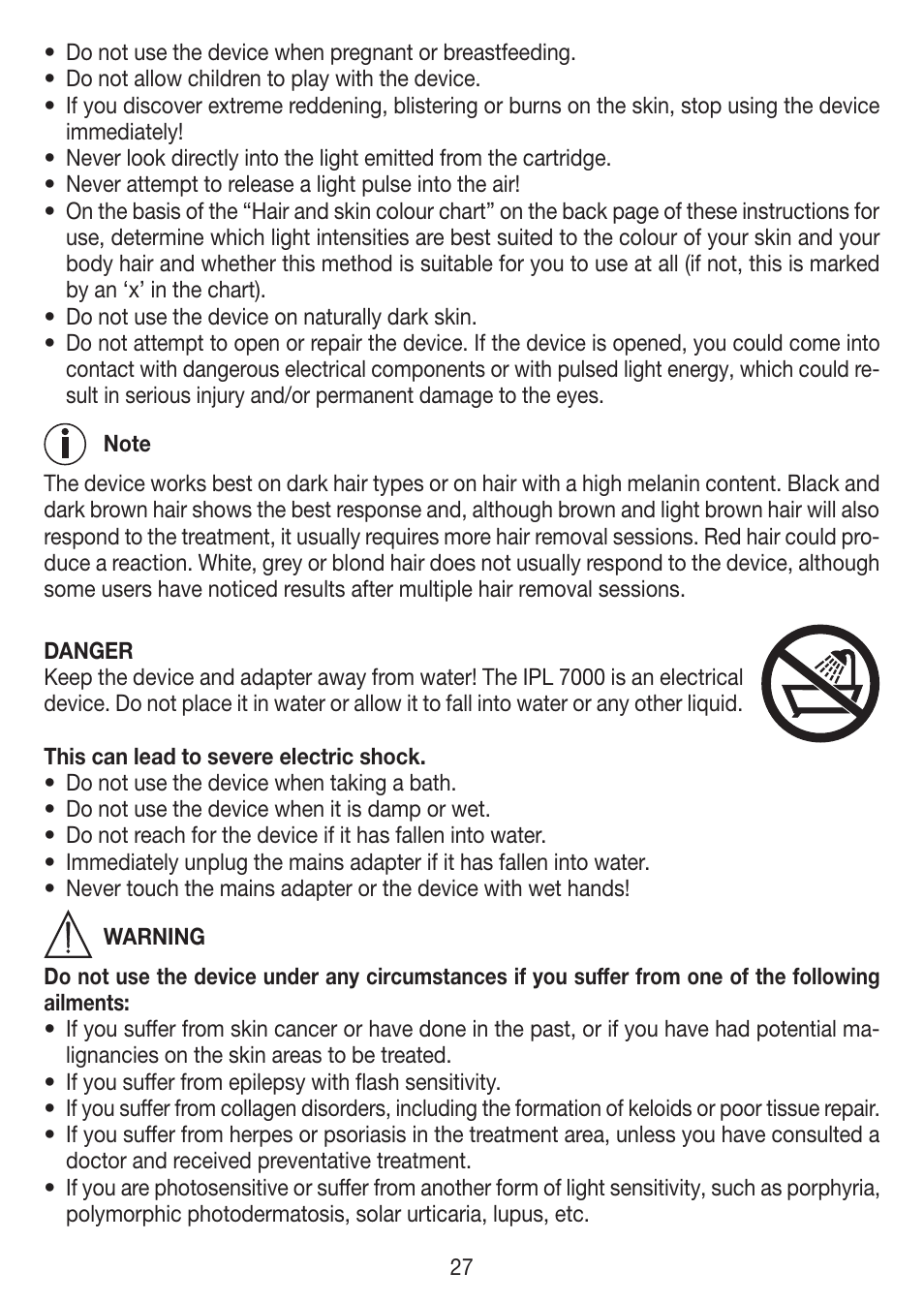 Beurer IPL 7000 User Manual | Page 27 / 124