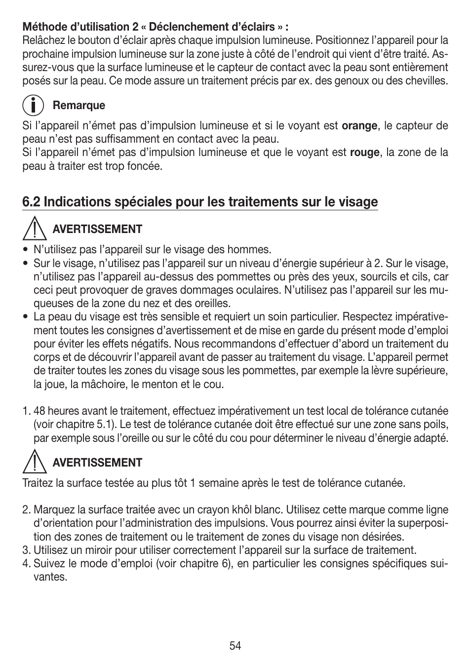 Beurer IPL 7000 User Manual | Page 54 / 124