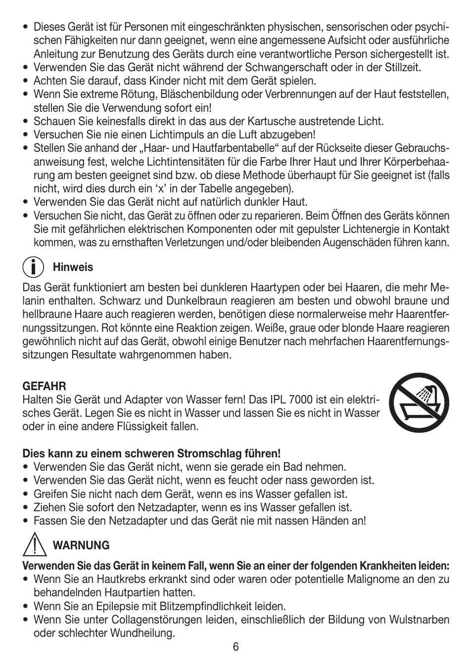 Beurer IPL 7000 User Manual | Page 6 / 124
