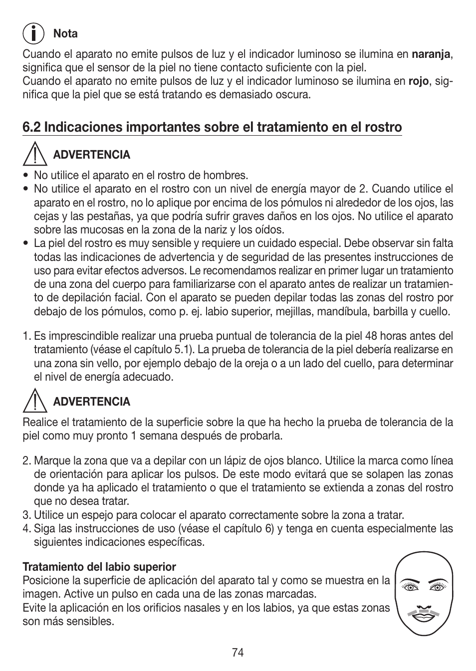 Beurer IPL 7000 User Manual | Page 74 / 124