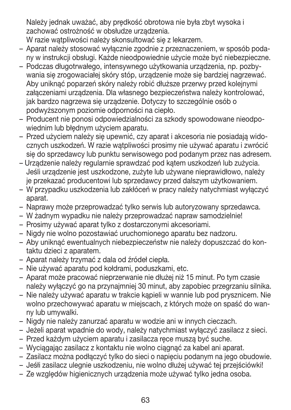 Beurer MP 62 User Manual | Page 63 / 96