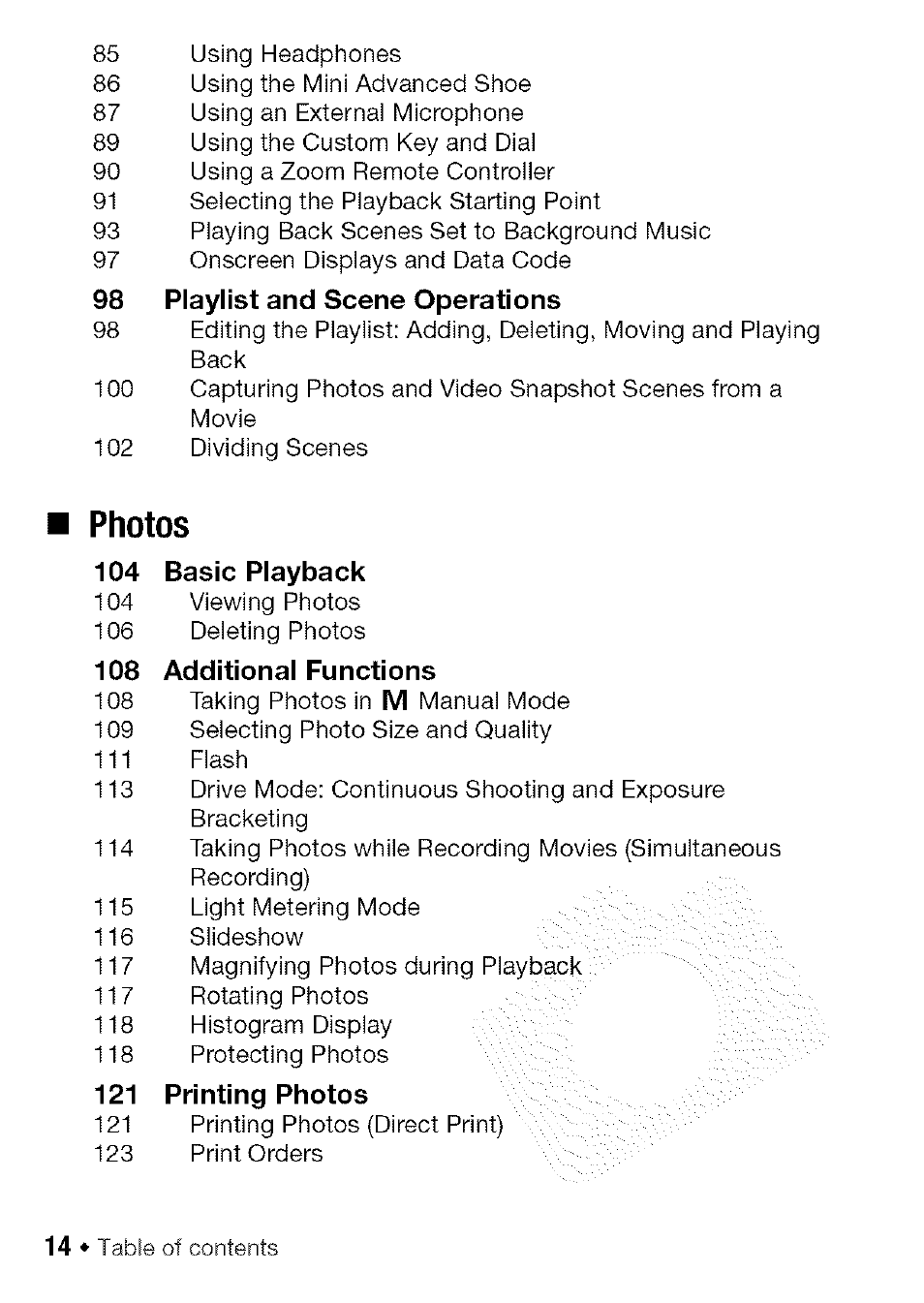 Photos | Canon HF S21 User Manual | Page 14 / 104