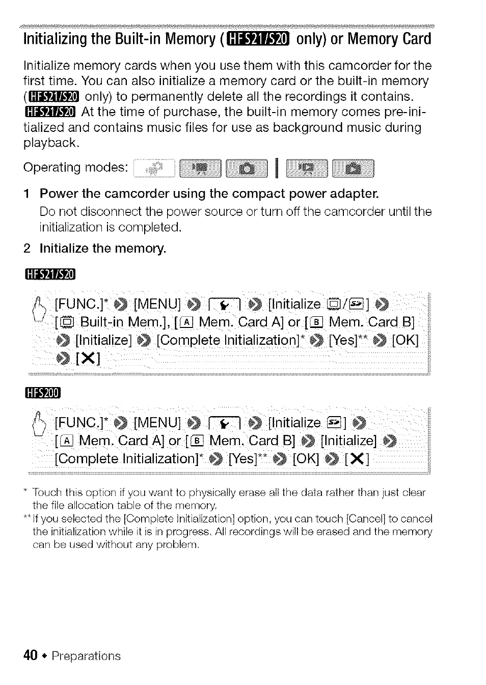 Hfs21/s20 | Canon HF S21 User Manual | Page 40 / 104