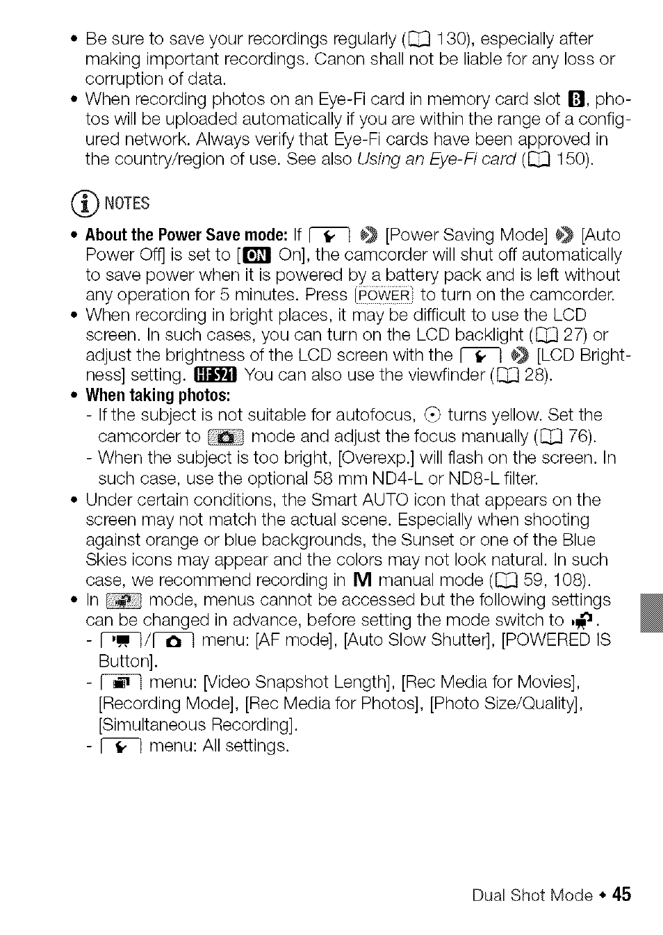 Canon HF S21 User Manual | Page 45 / 104