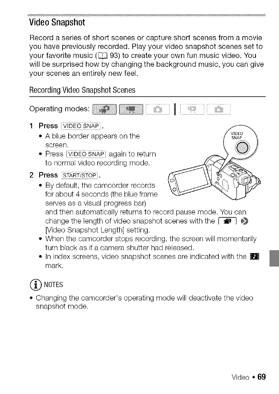 Video snapshot | Canon HF S21 User Manual | Page 69 / 104