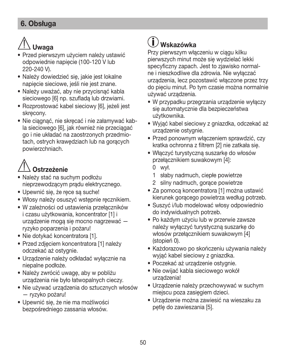 Obsługa | Beurer HDE 10 User Manual | Page 50 / 72