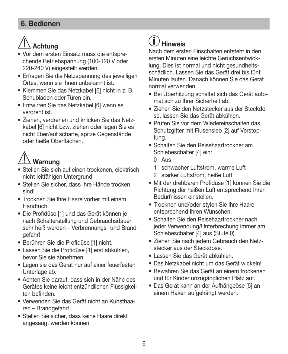 Bedienen | Beurer HDE 10 User Manual | Page 6 / 72