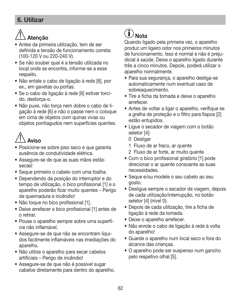 Utilizar | Beurer HDE 10 User Manual | Page 62 / 72