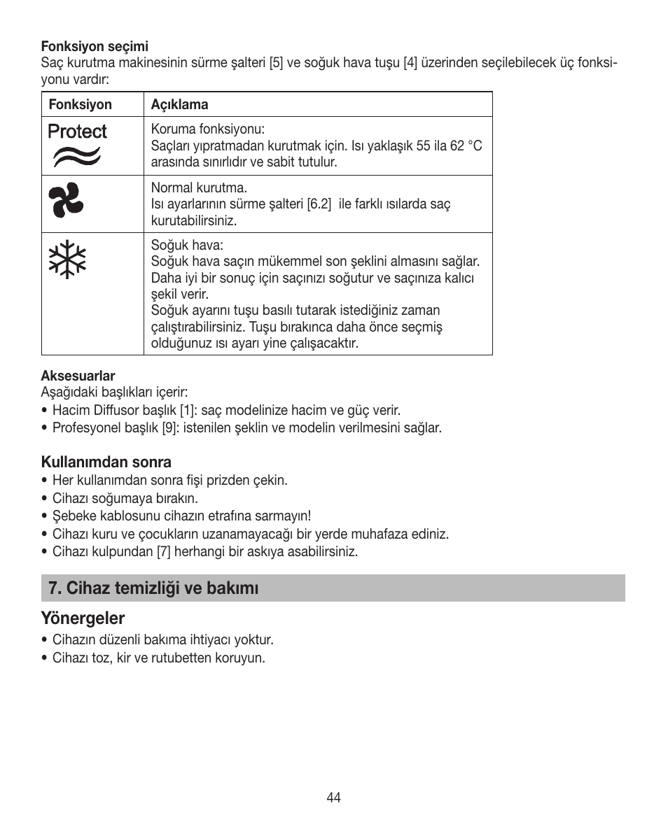 Cihaz temizliği ve bakımı yönergeler | Beurer HDE 30 User Manual | Page 44 / 84