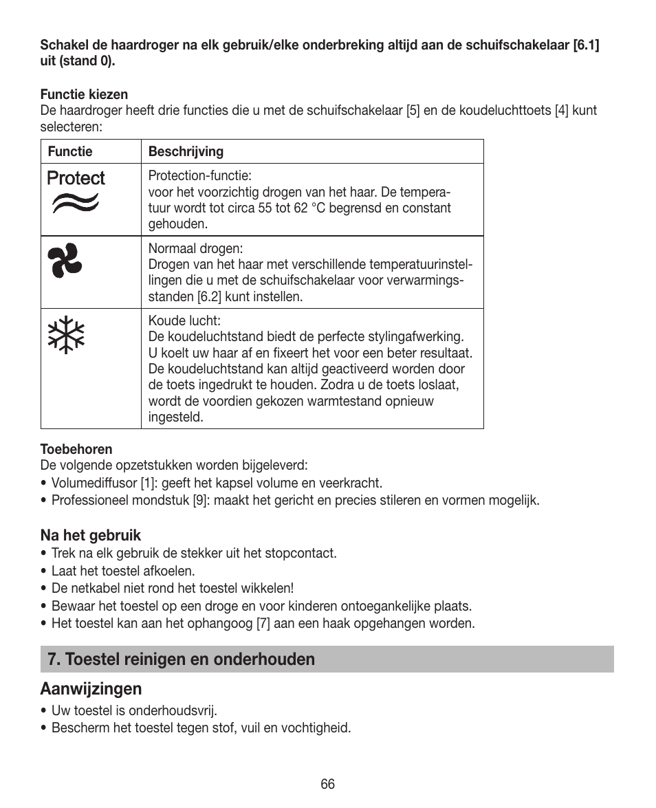 Toestel reinigen en onderhouden aanwijzingen | Beurer HDE 30 User Manual | Page 66 / 84
