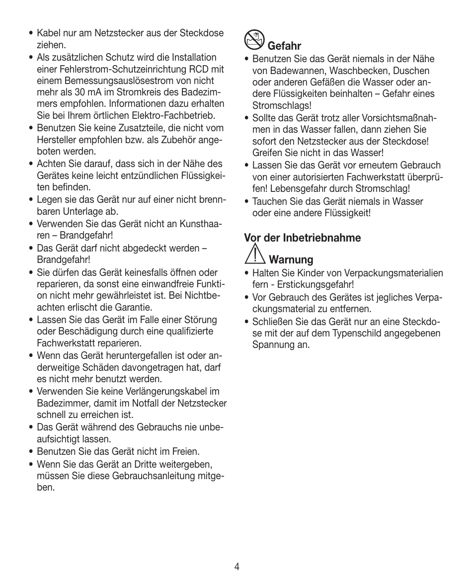 Beurer HTE 30 User Manual | Page 4 / 80