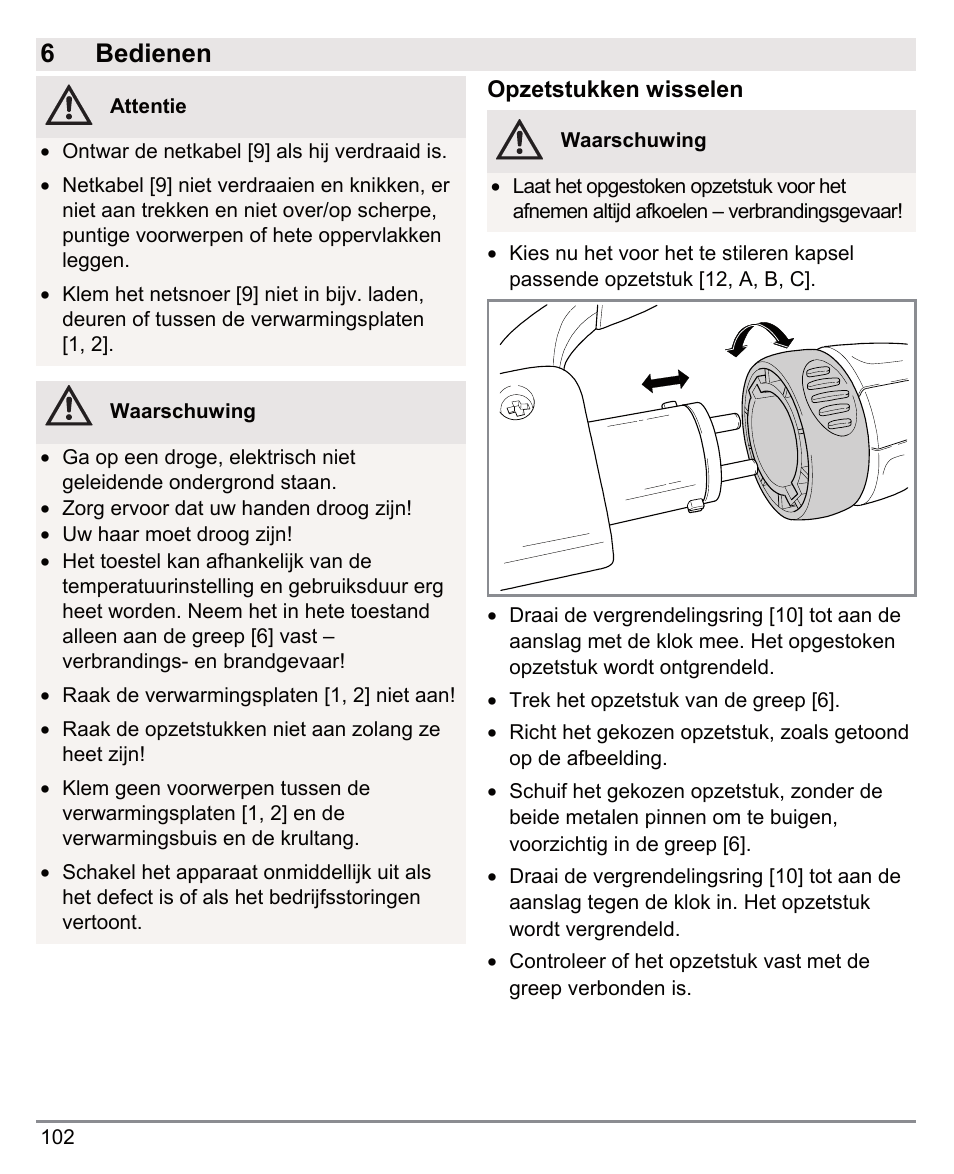 6 bedienen | Beurer HTE 50 User Manual | Page 102 / 132