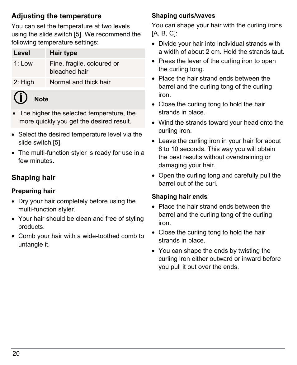 Beurer HTE 50 User Manual | Page 20 / 132