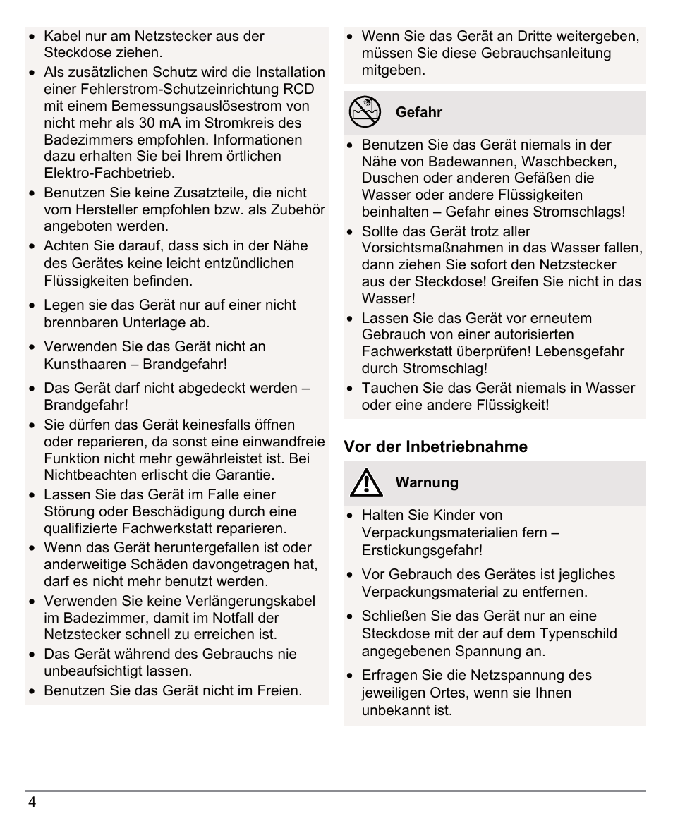 Beurer HTE 50 User Manual | Page 4 / 132