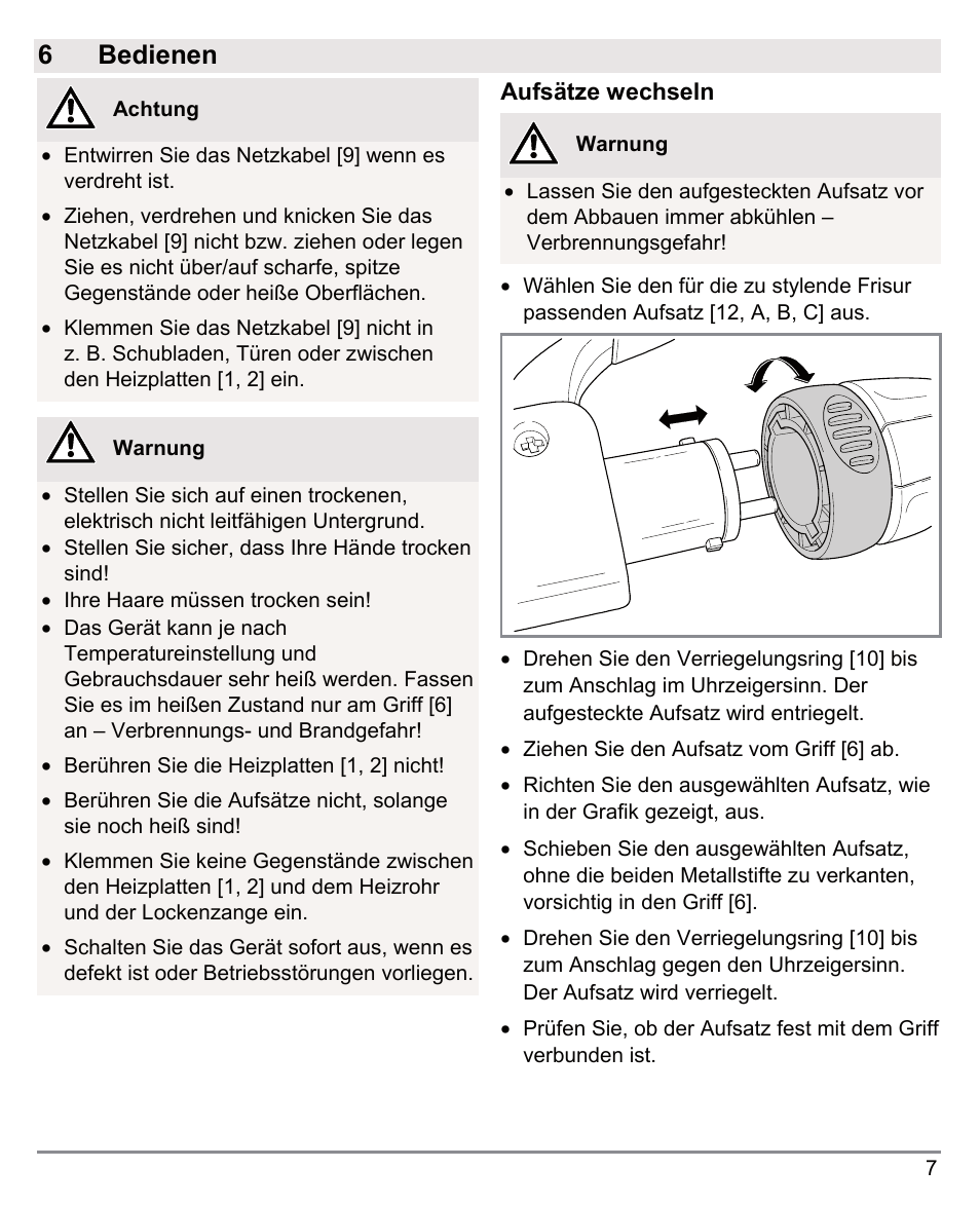 6 bedienen | Beurer HTE 50 User Manual | Page 7 / 132