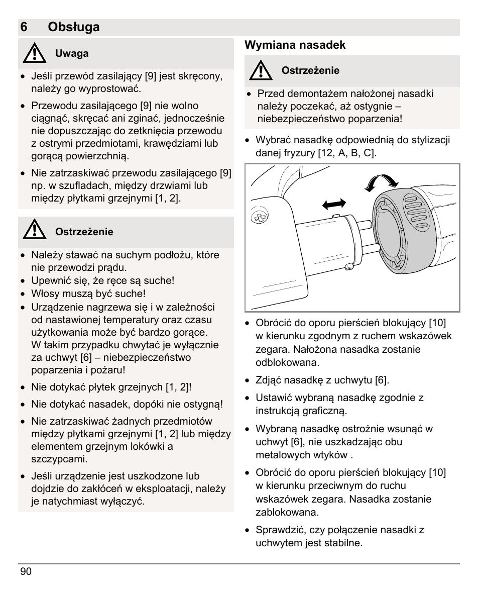 6 obsługa | Beurer HTE 50 User Manual | Page 90 / 132