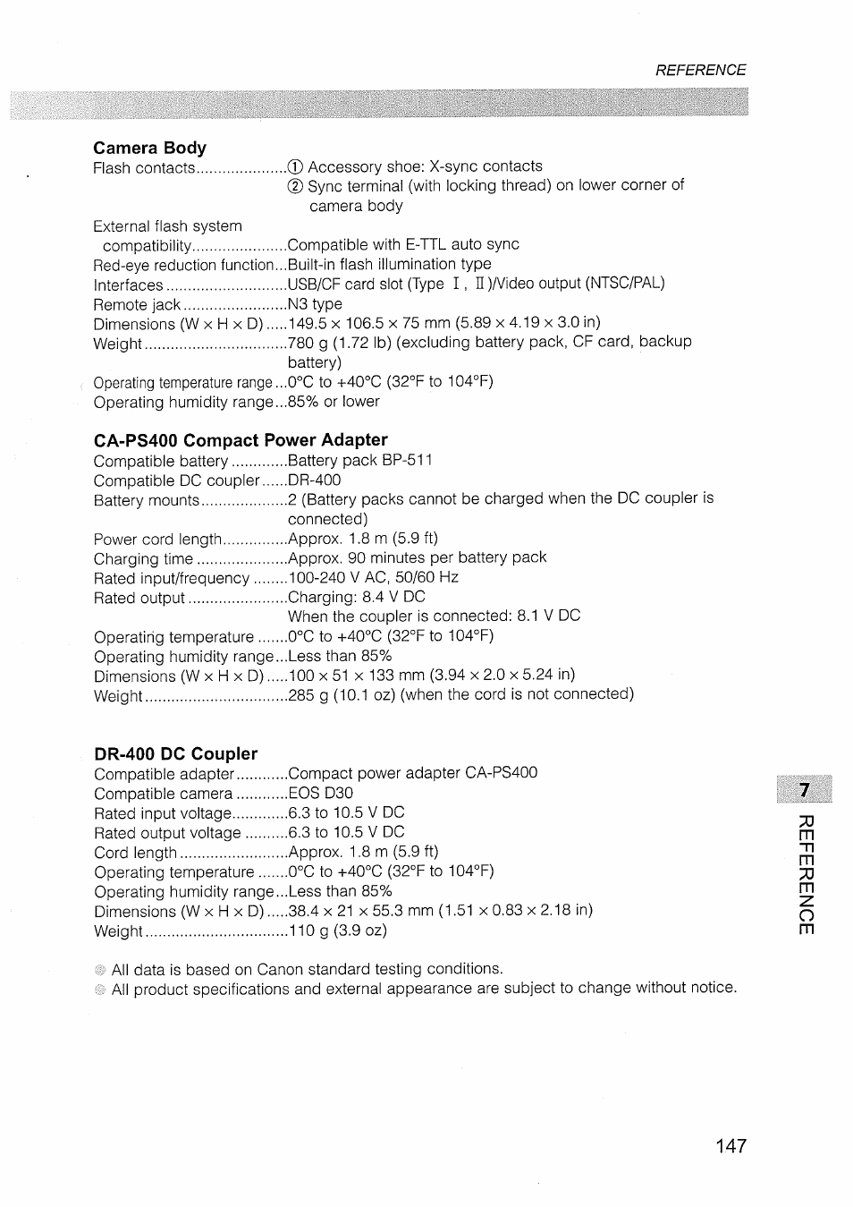 Canon EOS D30 User Manual | Page 147 / 151