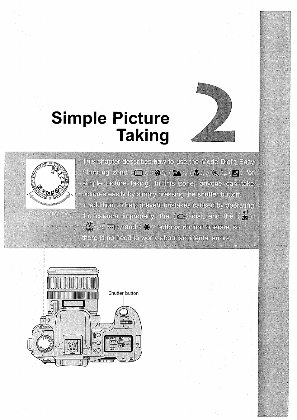 Simple picture, Taking, Simple picture taking | Canon EOS D30 User Manual | Page 41 / 151